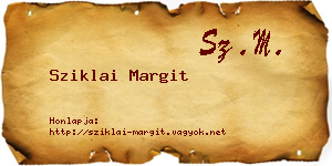 Sziklai Margit névjegykártya