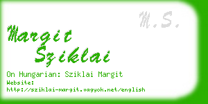 margit sziklai business card